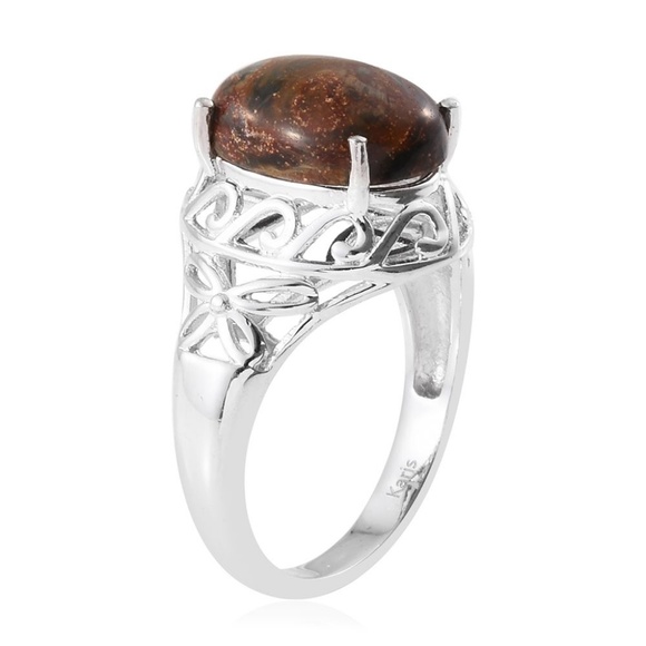 Red Pietersite Openwork Solitare Ring  NWT! - Picture 3 of 5